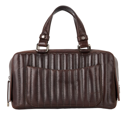 CC Quilted Bag, &pound;895, Handbags, Brown, Leather, Front view